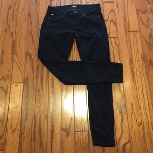 Hudson Krista Super Skinny Black Velvet Pants 28